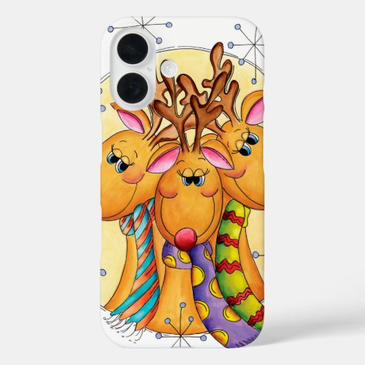 Kute kerstrenrenrendiertjes met sterren Case-Mate iPhone case (Achterkant)