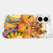 Kute kerstrenrenrendiertjes met sterren Case-Mate iPhone case (Achterkant (horizontaal))