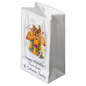 Kute kerstrenrenrendiertjes met sterren klein cadeauzakje (Voorkant Gekanteld)