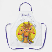 Kute kerstrenrenrendiertjes met sterren schort (Voorkant)