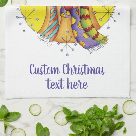 Kute kerstrenrenrendiertjes met sterren theedoek (Gevouwen)