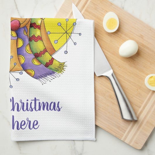 Kute kerstrenrenrendiertjes met sterren theedoek (Quarter Fold)