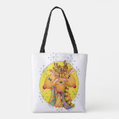 Kute kerstrenrenrendiertjes met sterren tote bag (Achterkant)