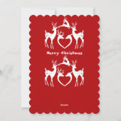 Kute kerstrenrenrendierwitskerstkerstmankerrood feestdagenkaart (Achterkant)