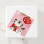 Kute kerstretro  keukenrootje roze bedankjes labels (In situ)