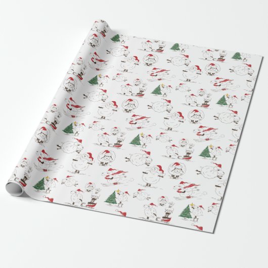 Kute kerstschapenvlees met omlooppapier cadeaupapier (Uitgerold)