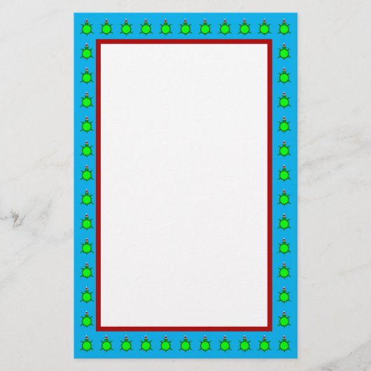 Kute kerstschildpad met Flowery Shell Briefpapier (Voorkant)