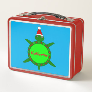 Kute kerstschildpad met Flowery Shell Custom