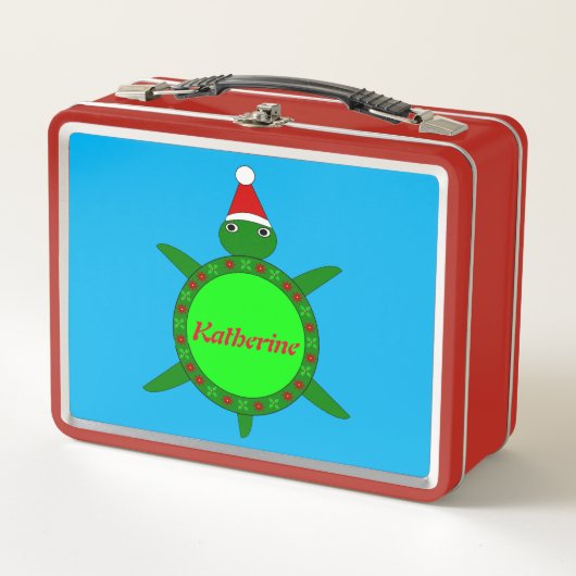 Kute kerstschildpad met Flowery Shell Custom (Voorkant)