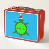 Kute kerstschildpad met Flowery Shell Custom (Achterkant)