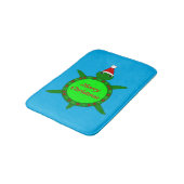 Kute kerstschildpad met Flowery Shell Custom Badmat (Gekanteld)