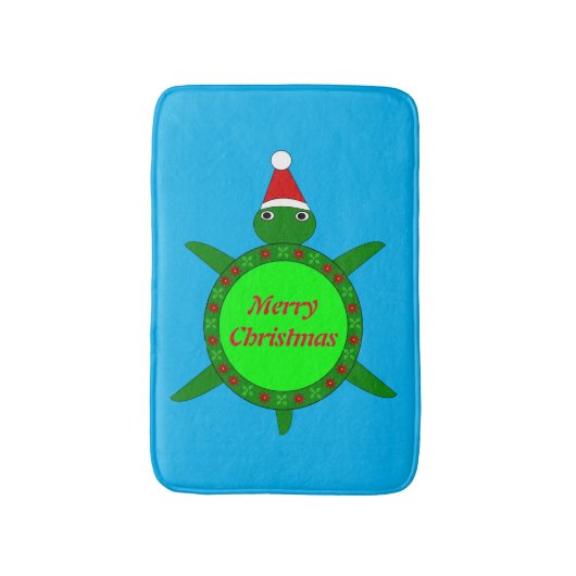 Kute kerstschildpad met Flowery Shell Custom Badmat (Voorkant Verticaal)