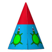 Kute kerstschildpad met Flowery Shell Custom Feesthoedjes (Achterkant)