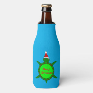 Kute kerstschildpad met Flowery Shell Custom Flesjeskoeler