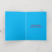 Kute kerstschildpad met Flowery Shell Custom Folie Wenskaart (Binnenlaag)