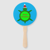 Kute kerstschildpad met Flowery Shell Custom Handwaaier (Voorkant)
