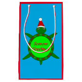 Kute kerstschildpad met Flowery Shell Custom Klein Cadeauzakje (Voorkant)