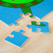 Kute kerstschildpad met Flowery Shell Custom Legpuzzel (Zijkant)