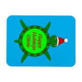 Kute kerstschildpad met Flowery Shell Custom Magneet (Horizontaal)