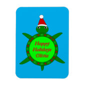 Kute kerstschildpad met Flowery Shell Custom Magneet (Verticaal)