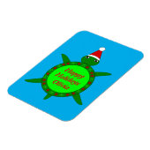 Kute kerstschildpad met Flowery Shell Custom Magneet (Linkerzijde)