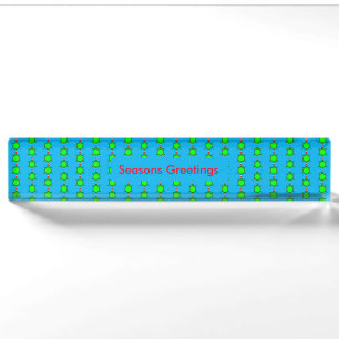 Kute kerstschildpad met Flowery Shell Custom Naambordje