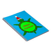 Kute kerstschildpad met Flowery Shell Custom Notitieboek (Rechterzijde)