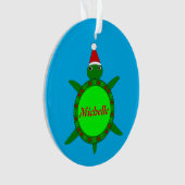 Kute kerstschildpad met Flowery Shell Custom Ornament (voorkant)