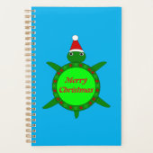 Kute kerstschildpad met Flowery Shell Custom Planner (Voorkant)