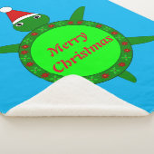 Kute kerstschildpad met Flowery Shell Custom Sherpa Deken (3/4)