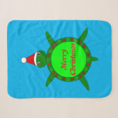 Kute kerstschildpad met Flowery Shell Custom Sherpa Deken (Voorkant (horizontaal))