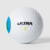 Kute kerstschildpad met Flowery Shell Golfballen (Logo)