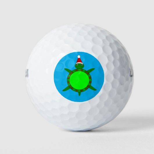 Kute kerstschildpad met Flowery Shell Golfballen (Voorkant)