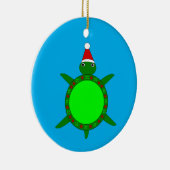 Kute kerstschildpad met Flowery Shell Keramisch Ornament (Rechts)