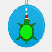 Kute kerstschildpad met Flowery Shell Keramisch Ornament (Links)