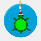 Kute kerstschildpad met Flowery Shell Keramisch Ornament (Achterkant)