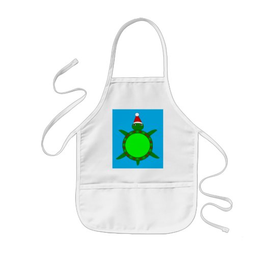 Kute kerstschildpad met Flowery Shell Kinder Schort (Voorkant)