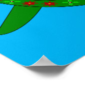 Kute kerstschildpad met Flowery Shell Poster (Hoek)