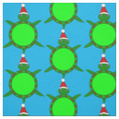 Kute kerstschildpad met Flowery Shell Stof (Swatch)