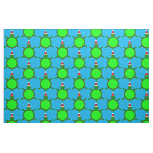 Kute kerstschildpad met Flowery Shell Stof
