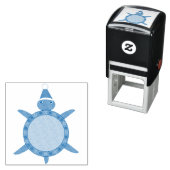 Kute kerstschildpad met Flowery Shell Zelfinktende Stempel (In situ)