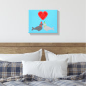 Kute kerstsissszegels canvas afdruk (Insitu (Slaapkamer))