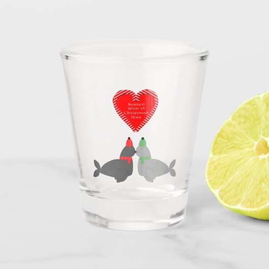 Kute kerstsissszegels shot glas (Voorkant)