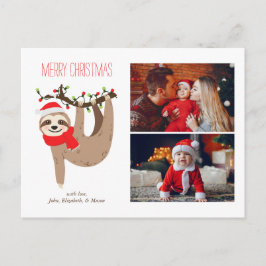 Kute kerstsleuf 2 fotocollage feestdagenkaart