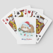 Kute kerstsleuf pokerkaarten (Achterkant)