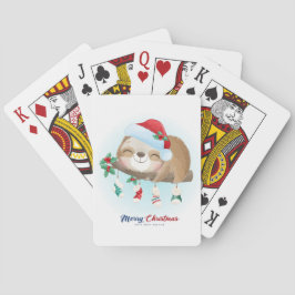 Kute kerstsleuf pokerkaarten