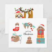 Kute kerstsleuven feestdagenkaart (Voorkant / Achterkant)