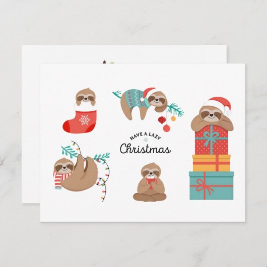 Kute kerstsleuven feestdagenkaart (Voorkant / Achterkant)