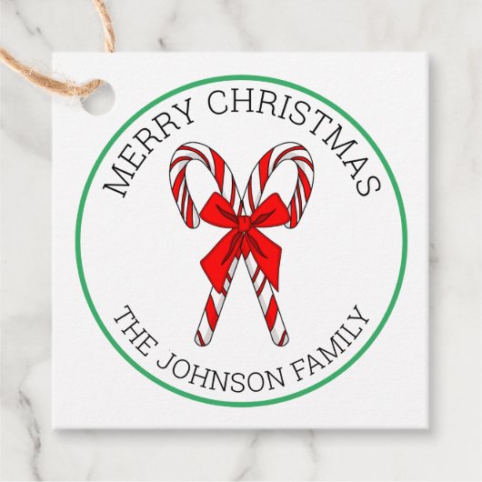 Kute kerstsnoepriet van en naar cadeauLabels Bedankjes Labels (Voorkant)