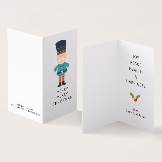 Kute kerstsoldaat, schoon en minimaal design kaart (Binnen en buitenkant)